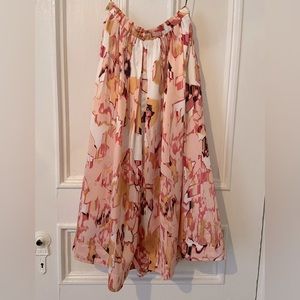 Donna Karen Abstract Print Midi Skirt